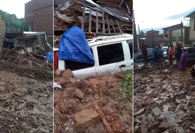 MAZAMORRA INGRESA HASTA LA POBLACIÓN DE LAS MERCEDES Y GENERA DESTROZOS