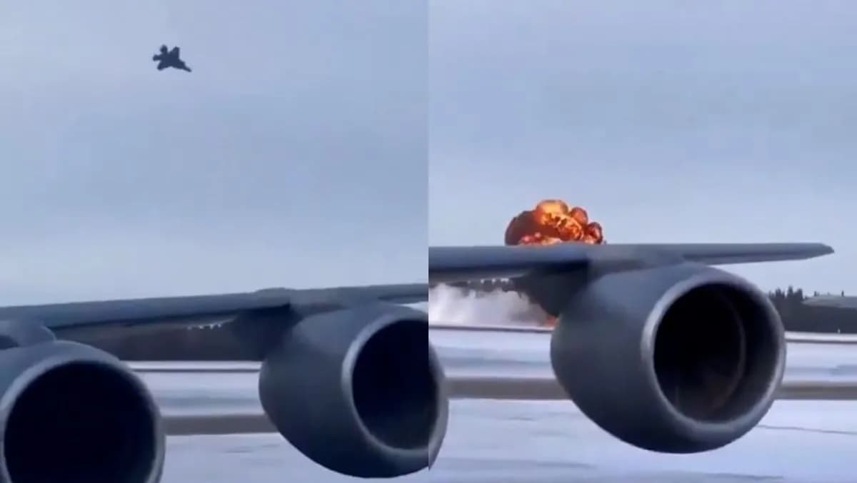 EL IMPRESIONANTE MOMENTO EN EL QUE UN F-35 SE ESTRELLA CONTRA LA PISTA DE ATERRIZAJE EN ALASKA