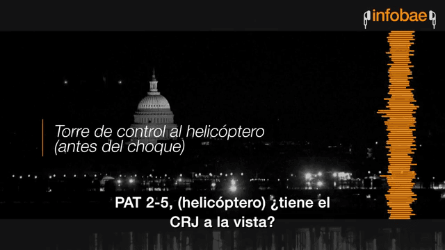 EL AUDIO DE LA TORRE DE CONTROL ANTES, DURANTE Y DESPUÉS DE LA COLISIÓN AÉREA EN WASHINGTON