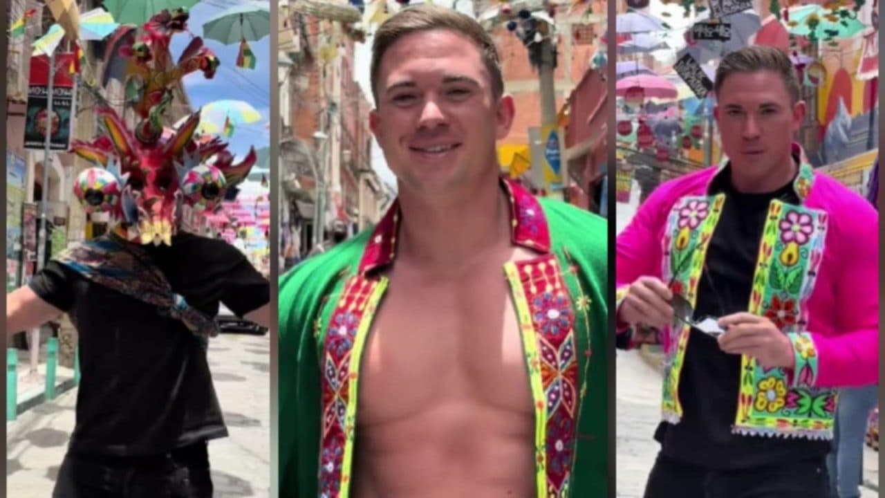 ¡SE LLEVA TODAS LAS MIRADAS! EL STRIPPER WILL PARFITT VISITA SITIOS TURÍSTICOS EN LA PAZ