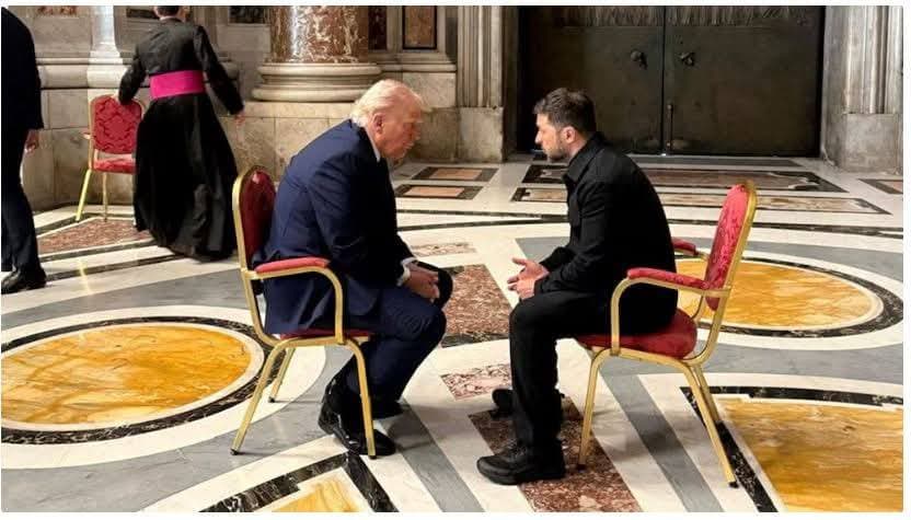 REUNIÓN PRIVADA ENTRE TRUMP Y ZELENSKI ANTES DE ASISTIR AL FUNERAL DEL PAPA
