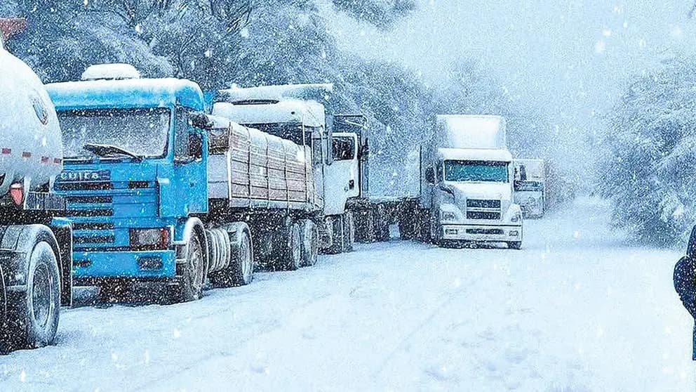 NEVADAS AFECTAN A CHOFERES BOLIVIANOS EN TAMBO QUEMADO