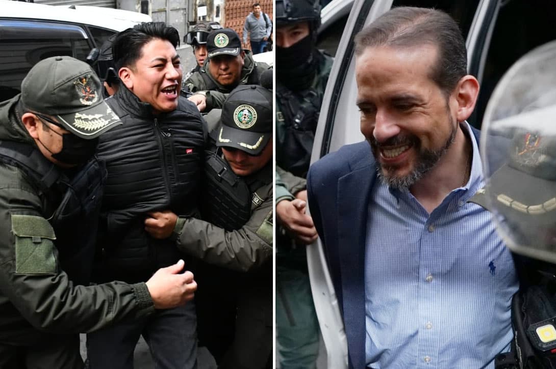 CAMACHO Y PUMARI LLEGAN AL TRIBUNAL TRAS SUSPENSIÓN Y ESPERAN LIBERACIÓN