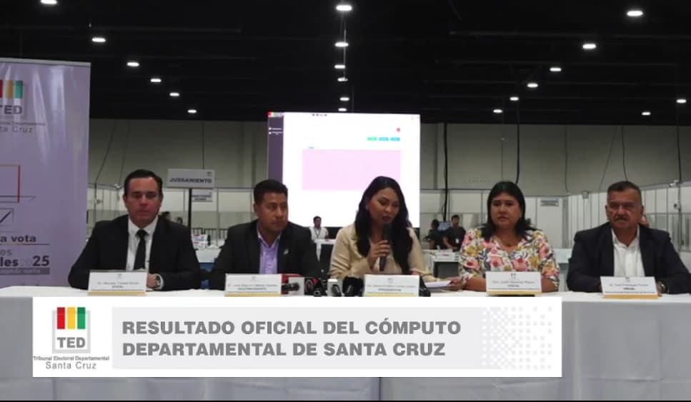 SANTA CRUZ, SEXTO DEPARTAMENTO EN FINALIZAR CONTEO DE VOTOS