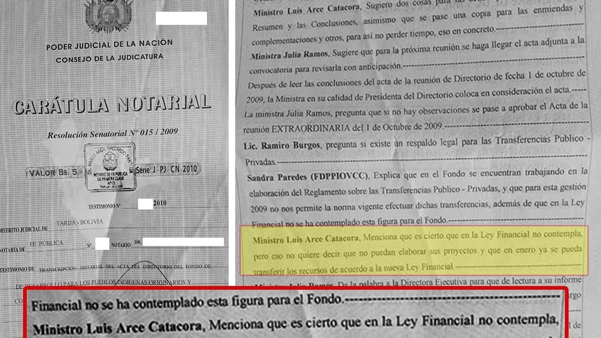 ACTA DEL DIRECTORIO DEL FONDO INDÍGENA REVELA POSIBLES IRREGULARIDADES BAJO GESTIÓN DE ARCE