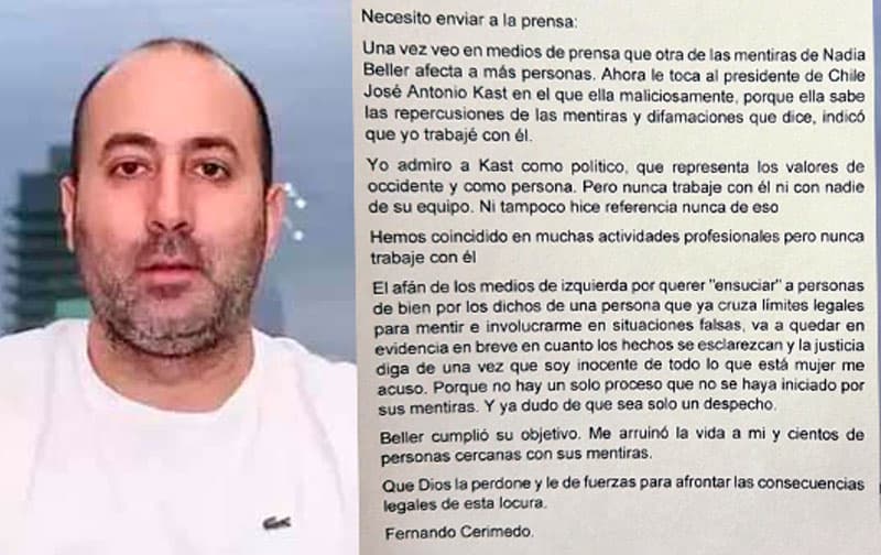 CERIMEDO CUESTIONA A MEDIOS Y NIEGA RELACIÓN CON KAST