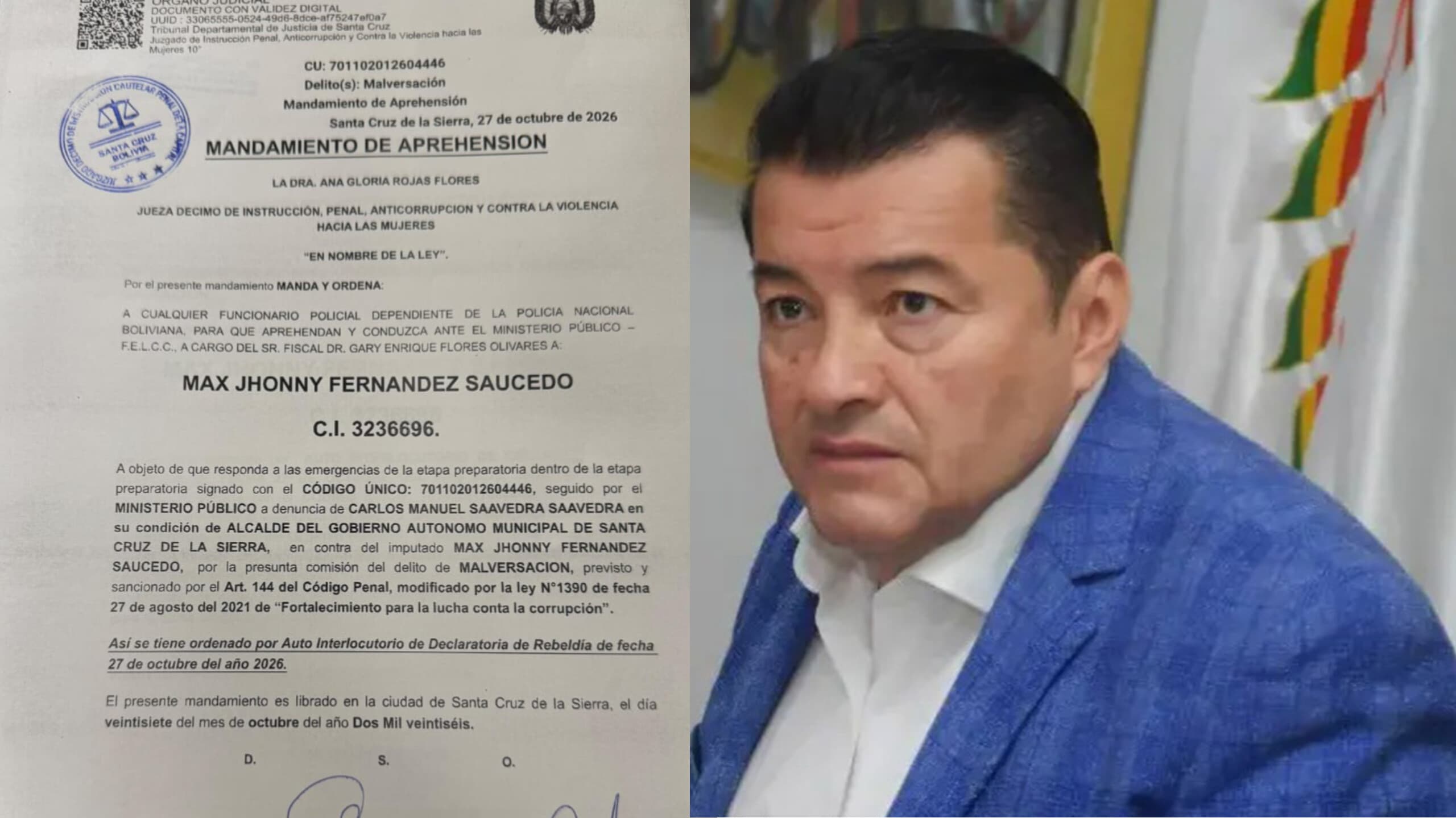 EMITEN ORDEN DE APREHENSIÓN CONTRA JHONNY FERNÁNDEZ TRAS SU INASISTENCIA A LA AUDIENCIA