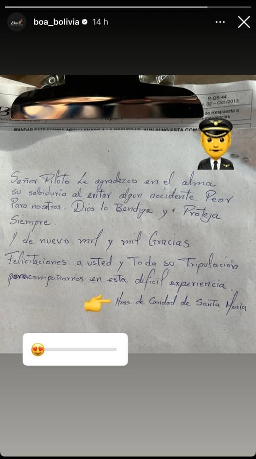 TRAS INCIDENTE CON VUELO PASAJERA ESCRIBE CARTA DE AGRADECIMIENTO AL PILOTO
