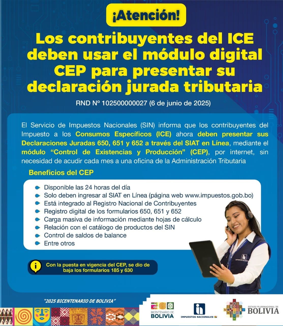 LOS CONTRIBUYENTES DEL ICE DEBEN HACER SUS DECLARACIONES JURADAS MEDIANTE EL MÓDULO DIGITAL CEP