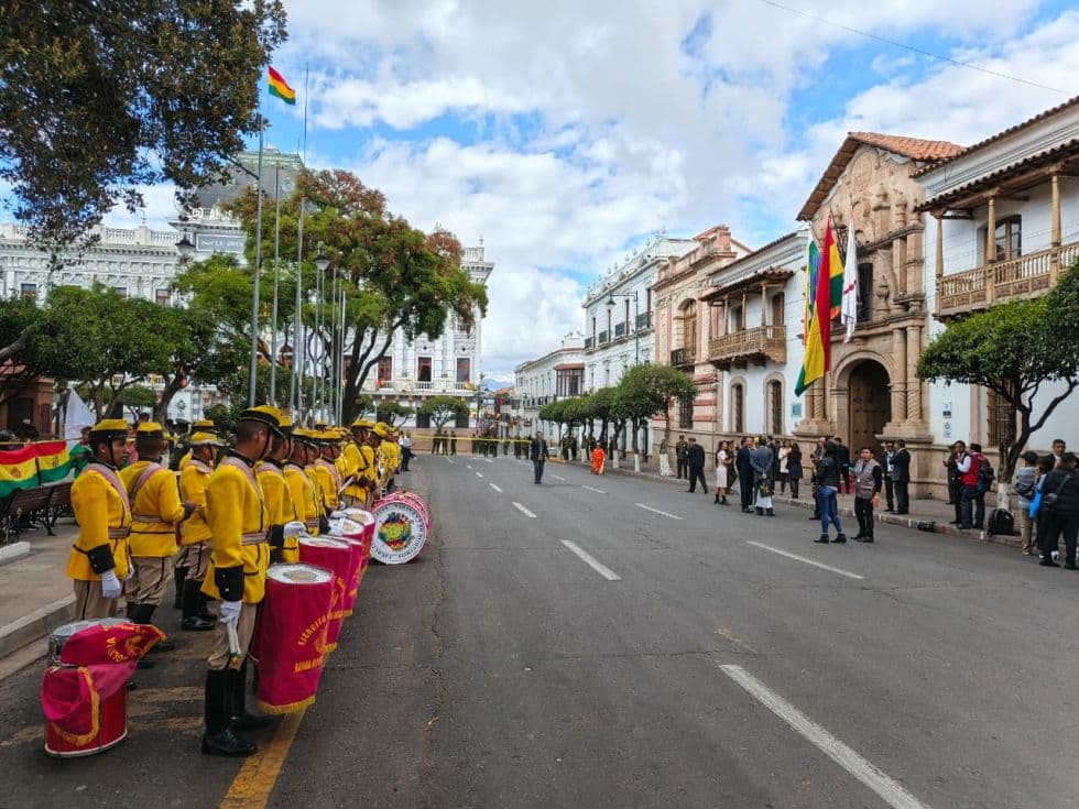 SEGURIDAD REFORZADA EN SUCRE POR EL ACTO DE ENTREGA DE CREDENCIALES PRESIDENCIALES