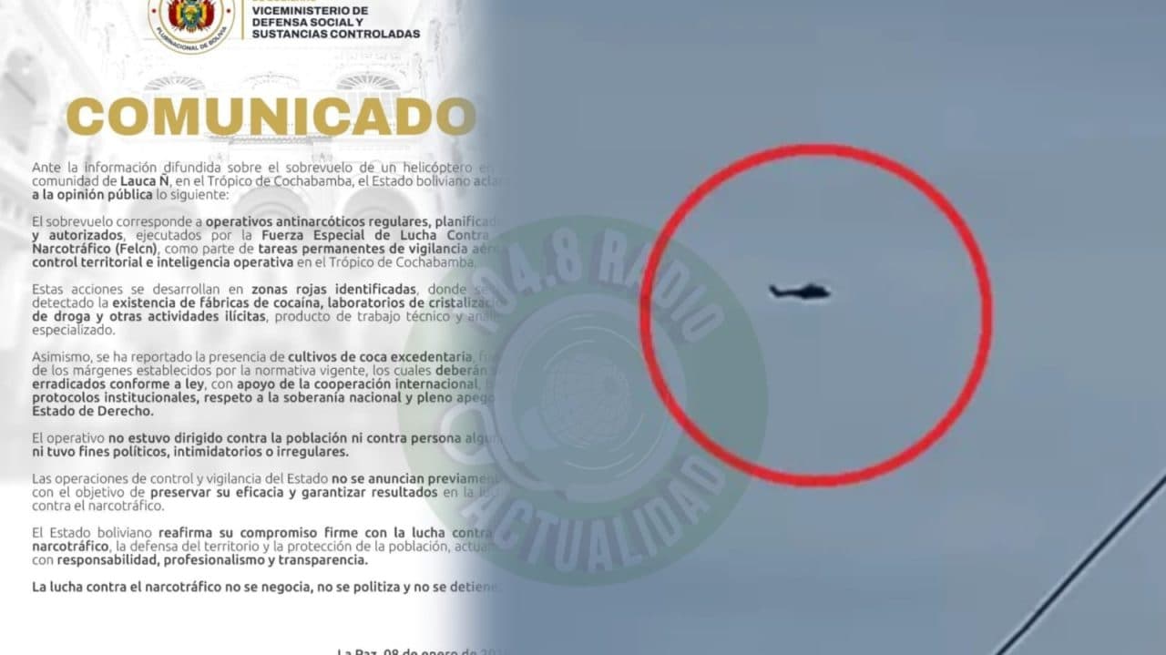 GOBIERNO CONFIRMA SOBREVUELO EN LAUCA Ñ POR SER ZONA ROJA DE NARCOTRÁFICO