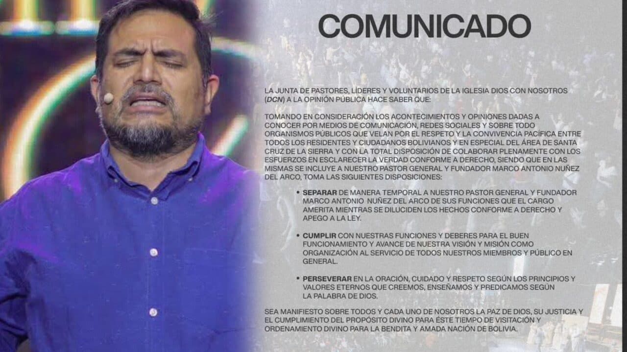 IGLESIA DIOS CON NOSOTROS SUSPENDE TEMPORALMENTE A SU PASTOR MARCO NÚÑEZ DEL ARCO