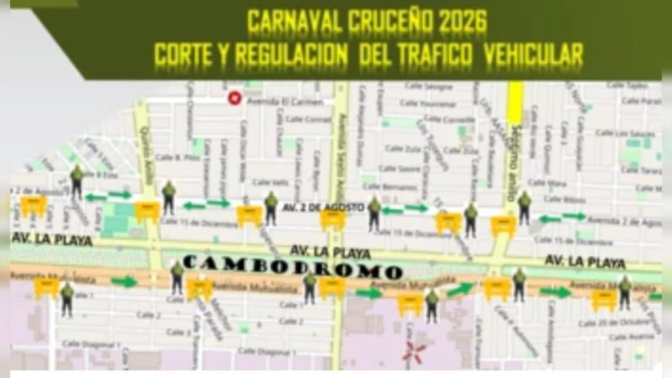 CASCO VIEJO Y CAMBÓDROMO CON CIERRES VIALES Y CONTROLES POR CARNAVAL