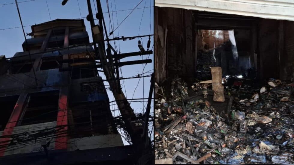 INCENDIO ARRASA CON EDIFICIO COMERCIAL EN PLENO CENTRO DE YAPACANÍ