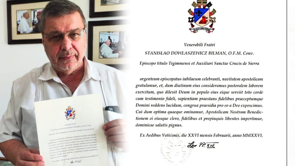 PAPA LEÓN FELICITA A MONSEÑOR ESTANISLAO POR 25 AÑOS DE SERVICIO EPISCOPAL