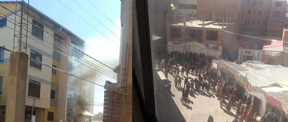 INCENDIO EN LA SUBALCALDÍA DEL DISTRITO 8 GENERA TENSIÓN EN EL ALTO