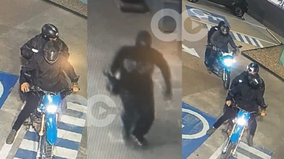 CÁMARAS DE SEGURIDAD CAPTARON LA LLEGADA DE LOS CUATRO ATRACADORES A LA JOYERÍA
