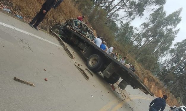 CHOFER DE CAMIÓN Y SU ACOMPAÑANTE MUEREN TRAS CHOCAR CONTRA UNA VAGONETA