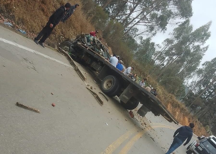 CHOFER DE CAMIÓN Y SU ACOMPAÑANTE MUEREN TRAS CHOCAR CONTRA UNA VAGONETA