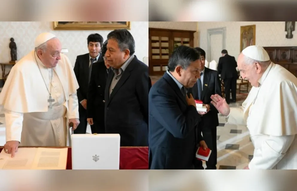 EL PAPA FRANCISCO RECIBE EN AUDIENCIA PRIVADA A DAVID CHOQUEHUANCA