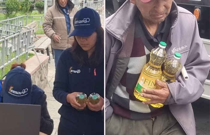 EMAPA REGISTRA A LOS CONSUMIDORES Y VENDE DOS BOTELLAS DE UN LITRO PARA UN MES