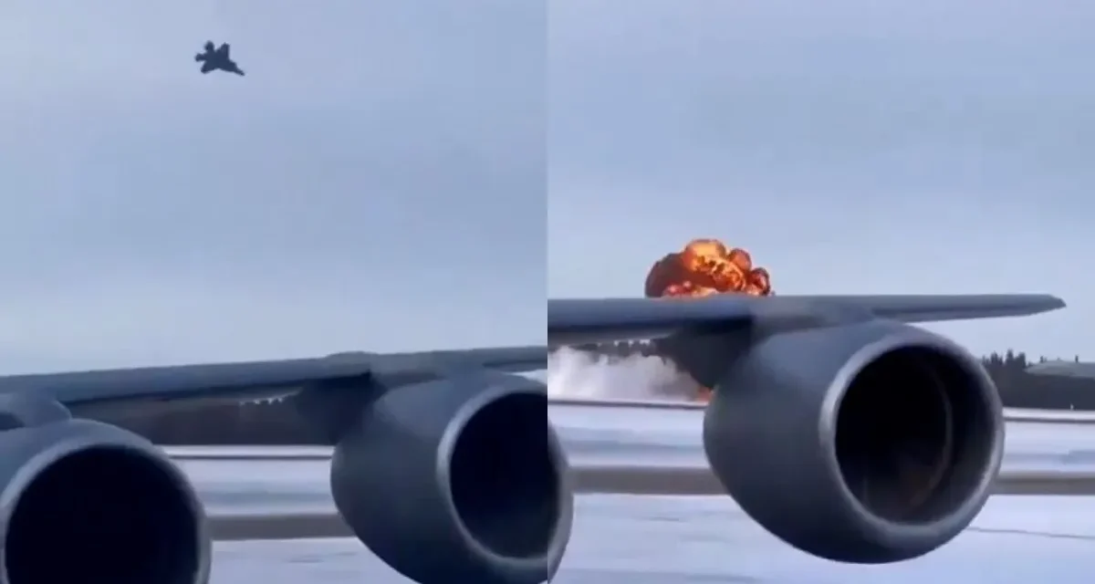 EL IMPRESIONANTE MOMENTO EN EL QUE UN F-35 SE ESTRELLA CONTRA LA PISTA DE ATERRIZAJE EN ALASKA