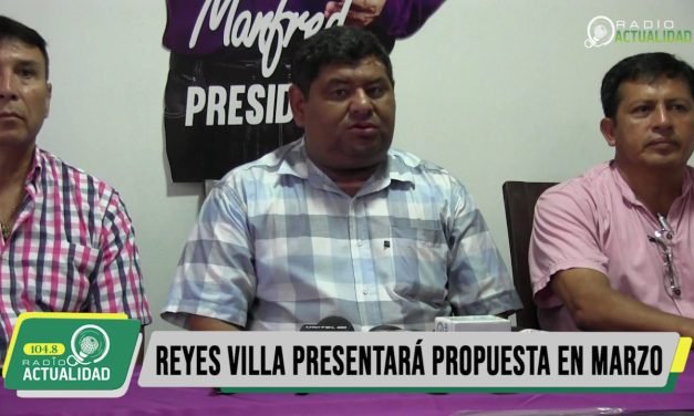 REYES VILLA PRESENTARA PROPUESTA EN MARZO