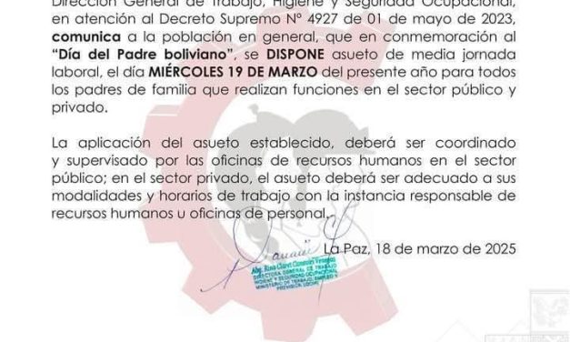 ASUETO DE MEDIA PARA JORNADA PARA LOS PADRES EN SU DÍA