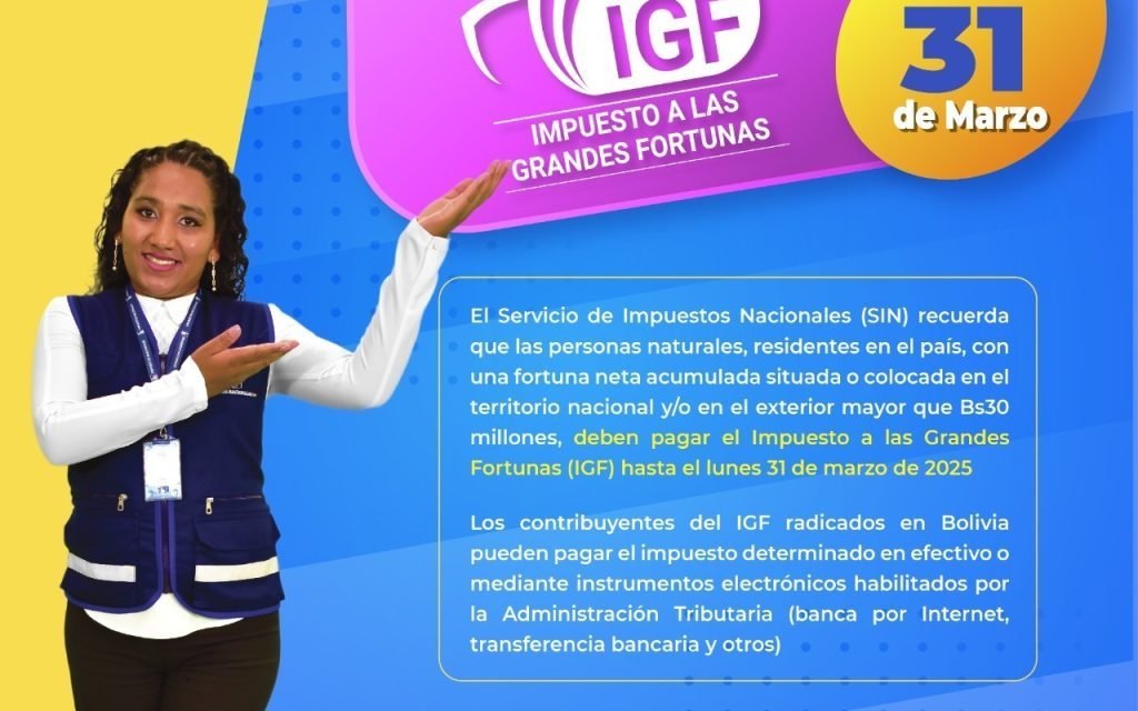 MULTA POR NO PAGAR EL IGF ES DE 200% DEL TRIBUTO OMITIDO, PRIMER PLAZO VENCE ESTE LUNES  