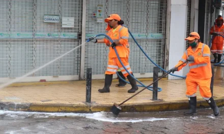 UNAS 80 PERSONAS LIMPIAN EL CENTRO DE LA CAPITAL CRUCEÑA LUEGO DEL CARNAVAL
