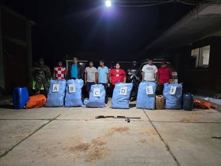 APREHENDEN A SEIS PERSONAS CON 127 KILOS DE MARIHUANA