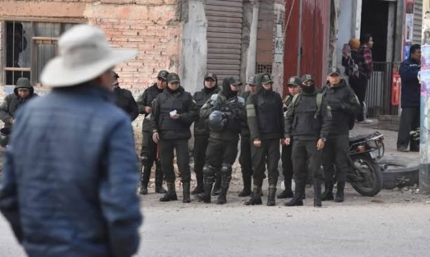 FUERTE RESGUARDO POLICIAL  PIRQUE – PAROTANI EN LA MARCHA ‘EVISTA’