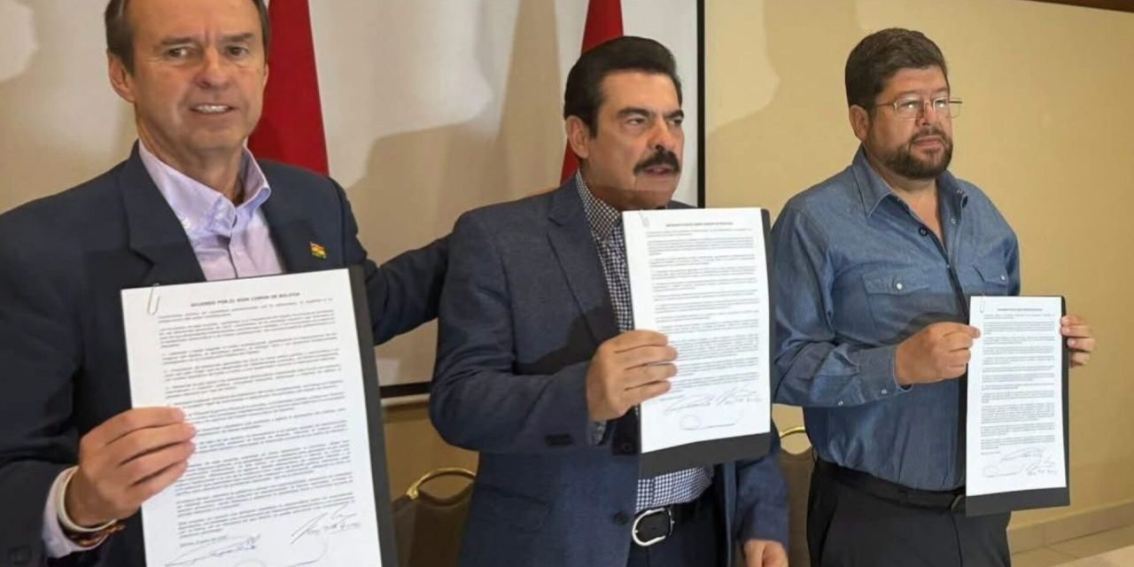 SAMUEL, TUTO Y MANFRED FIRMAN «ACUERDO POR EL BIEN COMÚN DE BOLIVIA»