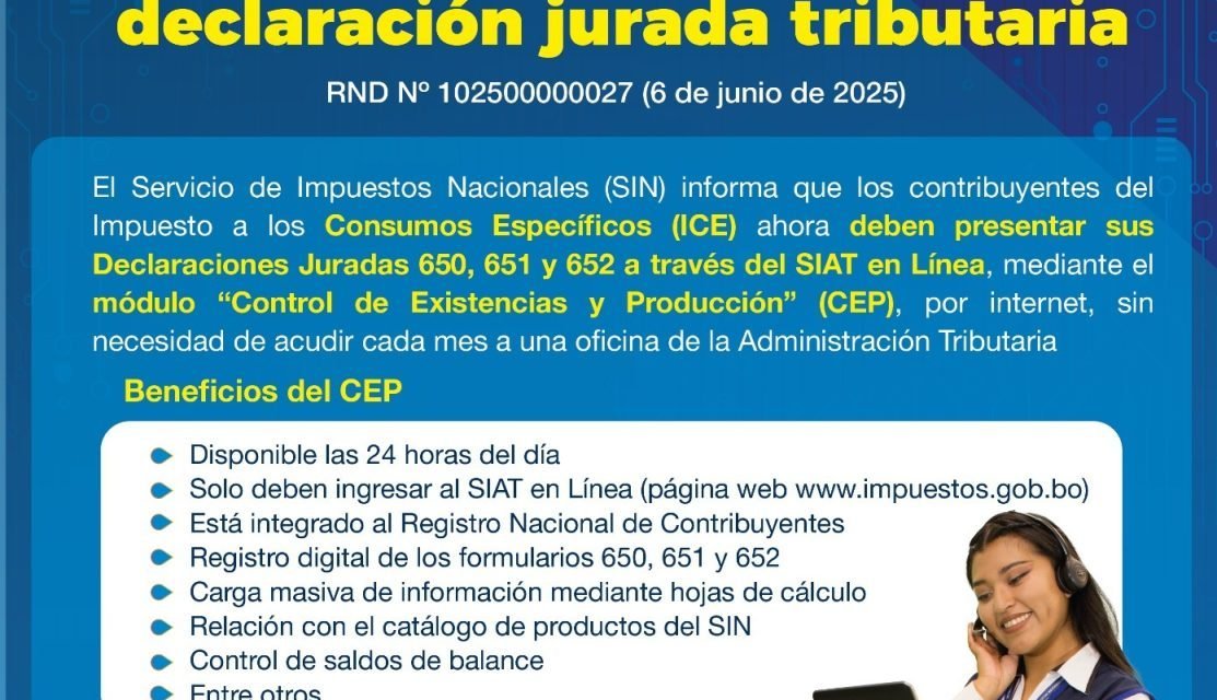 LOS CONTRIBUYENTES DEL ICE DEBEN HACER SUS DECLARACIONES JURADAS MEDIANTE EL MÓDULO DIGITAL CEP