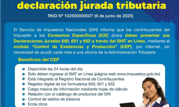 LOS CONTRIBUYENTES DEL ICE DEBEN HACER SUS DECLARACIONES JURADAS MEDIANTE EL MÓDULO DIGITAL CEP