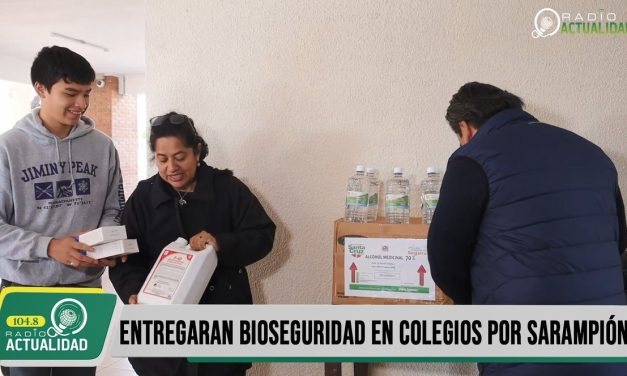 ENTREGARAN MATERIAL DE BIOSEGURIDAD POR SARAMPIÓN EN COLEGIOS