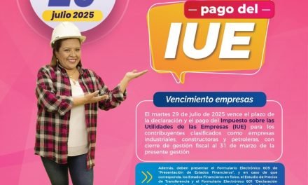 ESTE 29 DE JULIO VENCE EL PLAZO DEL IUE PARA INDUSTRIALES, CONSTRUCTORAS Y PETROLERAS