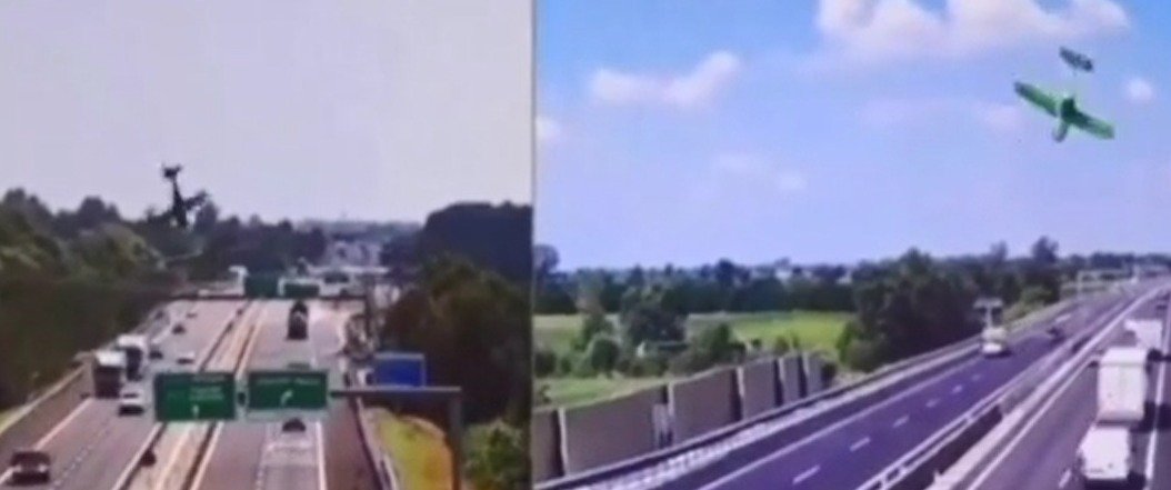 AVIÓN LIGERO SE ESTRELLÓ SOBRE UNA AUTOPISTA Y CAUSÓ DOS MUERTES