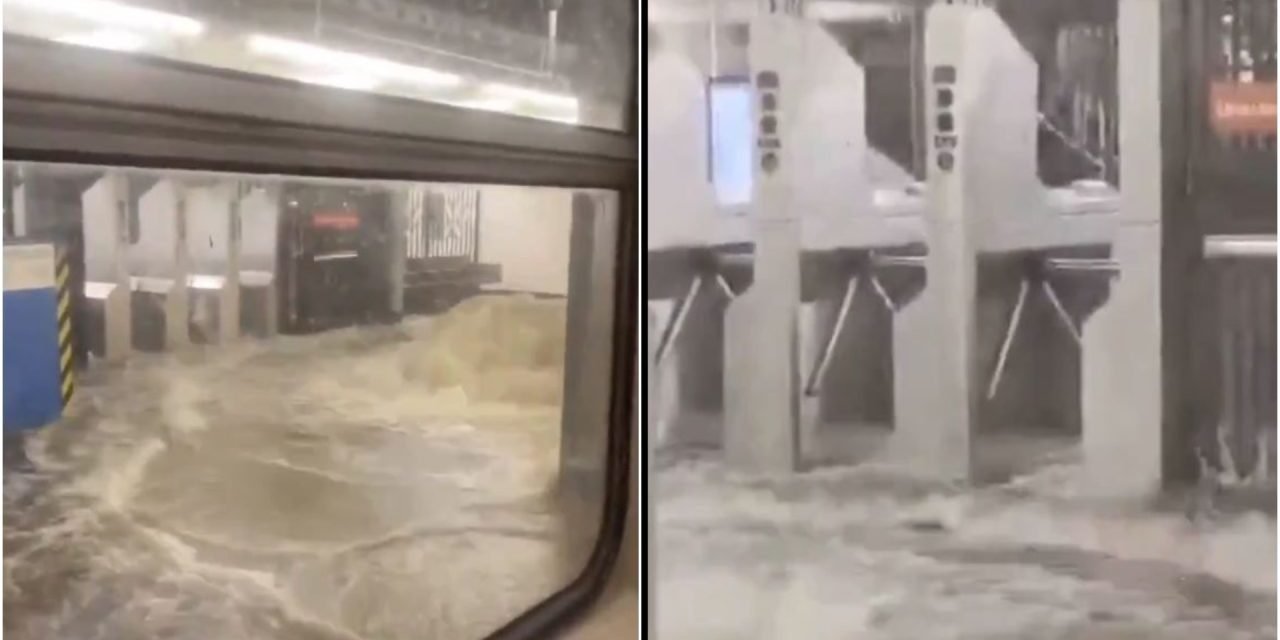 LLUVIAS TORRENCIALES INUNDARON ESTACIONES DEL METRO DE NUEVA YORK Y PROVOCARON CAOS EN EL TRANSPORTE