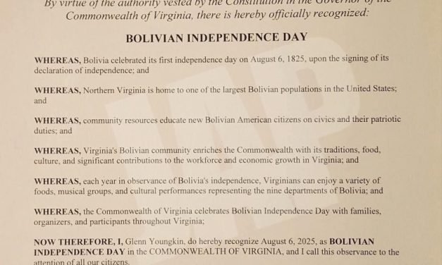 VIRGINIA DECLARA EL 6 DE AGOSTO COMO DÍA DE LA INDEPENDENCIA DE BOLIVIA