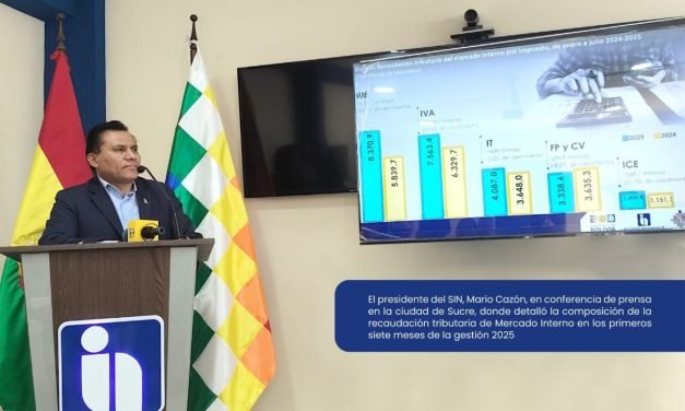 BOLIVIA CRECE 19,4% EN RECAUDACIÓN TRIBUTARIA A JULIO 2025