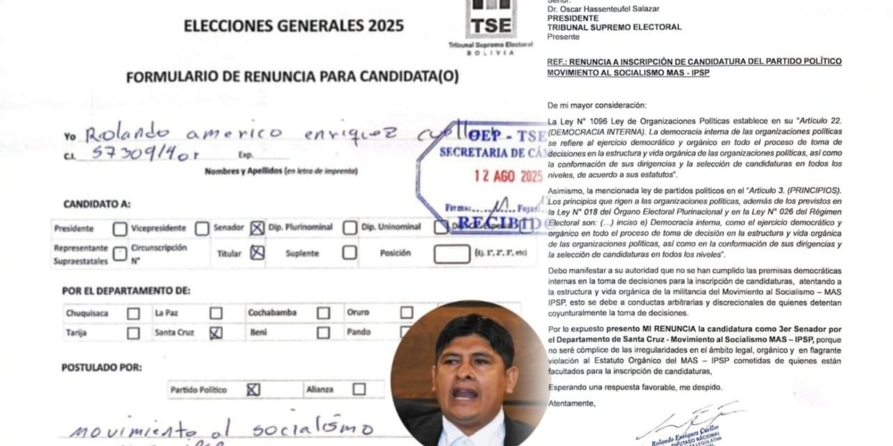 ROLANDO CUELLAR RENUNCIA A SU CANDIDATURA COMO SENADOR POR EL MAS