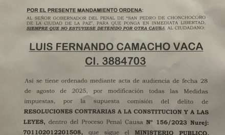 EL MANDAMIENTO DE LIBERTAD DEL GOBERNADOR CAMACHO