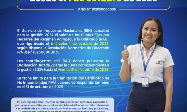 EL SIN ANUNCIA ACTUALIZACIÓN DEL RAU QUE ENTRA EN VIGOR ESTE 1 DE OCTUBRE