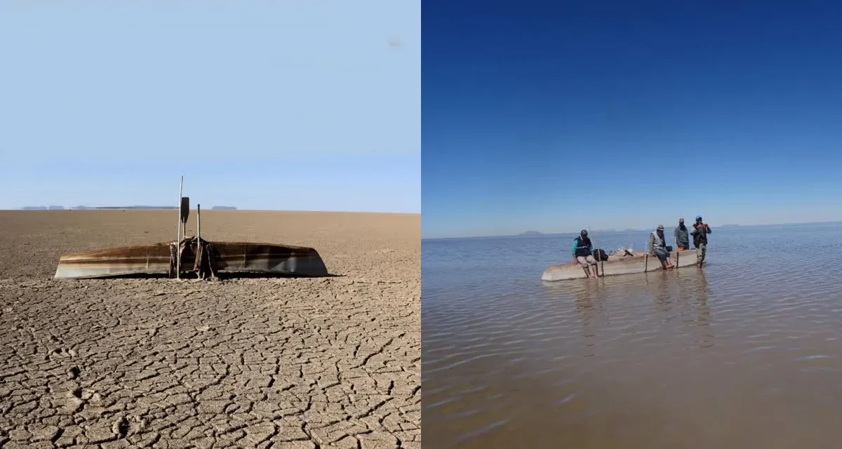 LAGO POOPÓ DESAPARECE ANTE LA SEQUÍA EXTREMA EN ORURO