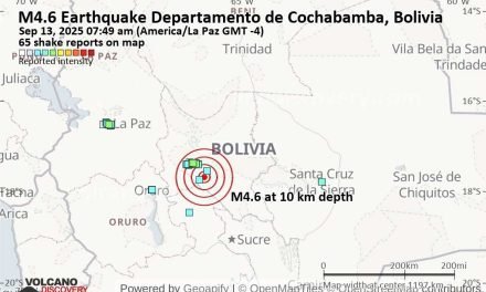 SISMO DE MAGNITUD 4.6 SACUDE LA PROVINCIA ESTEBAN ARZE EN COCHABAMBA