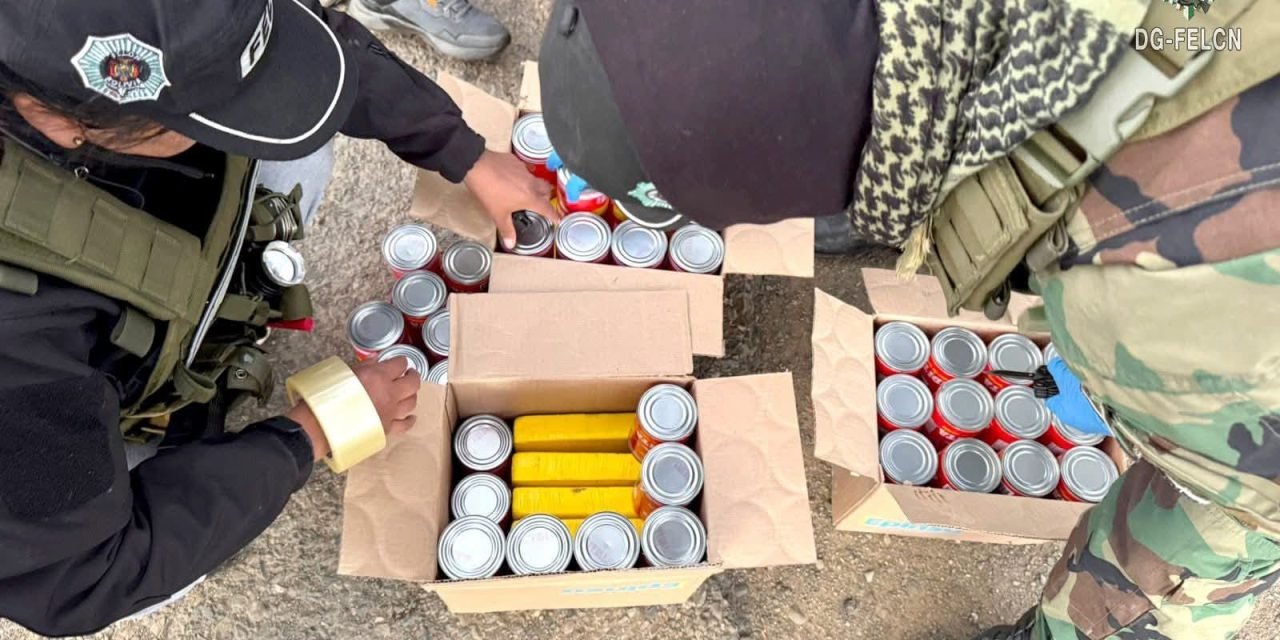 FELCN INCAUTA 10 PAQUETES DE COCAÍNA CAMUFLADOS EN LATAS DE SARDINA EN DESAGUADERO