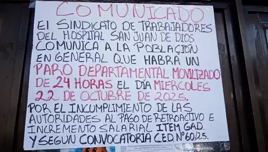 PERSONAL DE SALUD CUMPLE PARO DE 24 HORAS Y ADVIERTE CON RADICALIZAR MEDIDAS