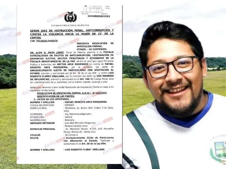 FISCALÍA IMPUTA A RAFAEL ARCE MOSQUEIRA POR ENRIQUECIMIENTO ILÍCITO