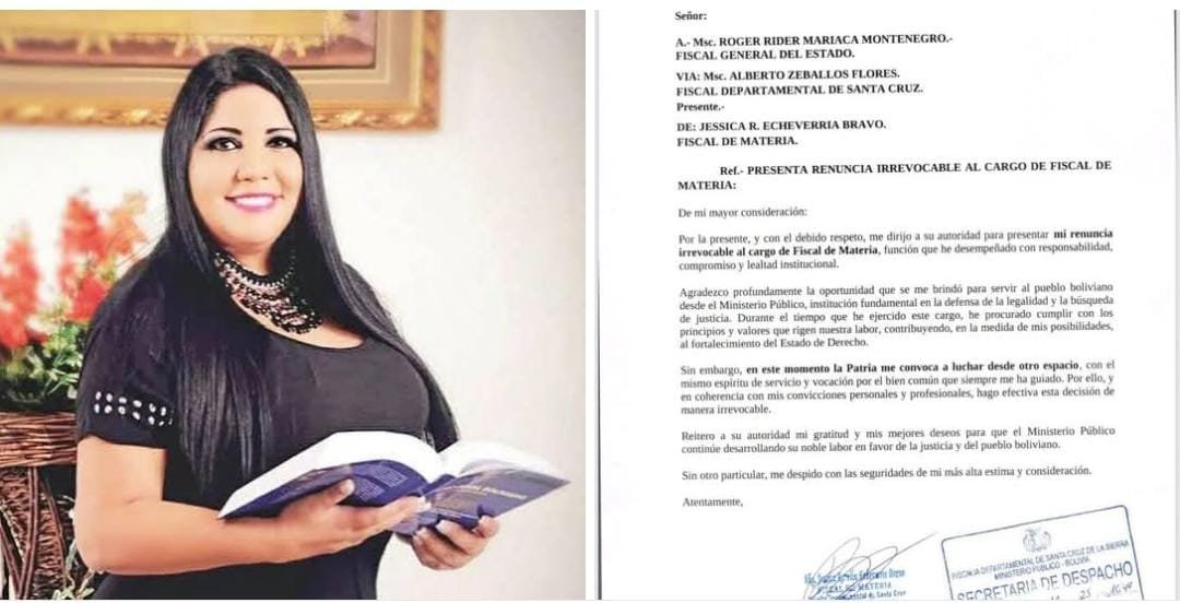 “LA PATRIA ME CONVOCA A LUCHAR DESDE OTRO LUGAR”: RENUNCIA LA FISCAL JESSICA ECHEVERRÍA